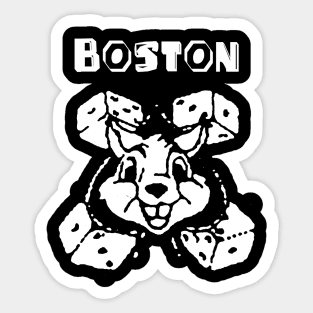 boston bunny dice Sticker